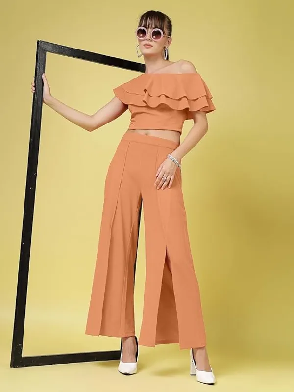 Apricot_Orange_Womens_Off_Shoulder_Ruffle_Crop_Top