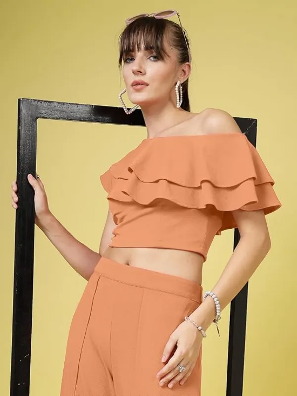 Apricot_Orange_Womens_Off_Shoulder_Ruffle_Crop_Top