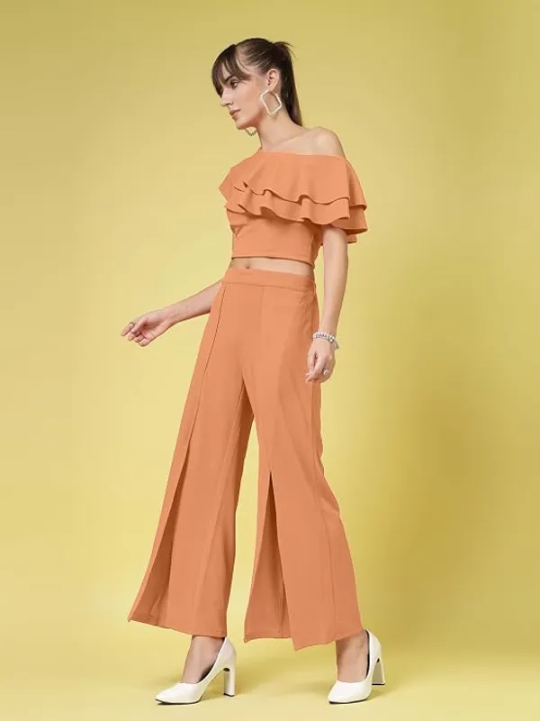 Apricot_Orange_Womens_Off_Shoulder_Ruffle_Crop_Top