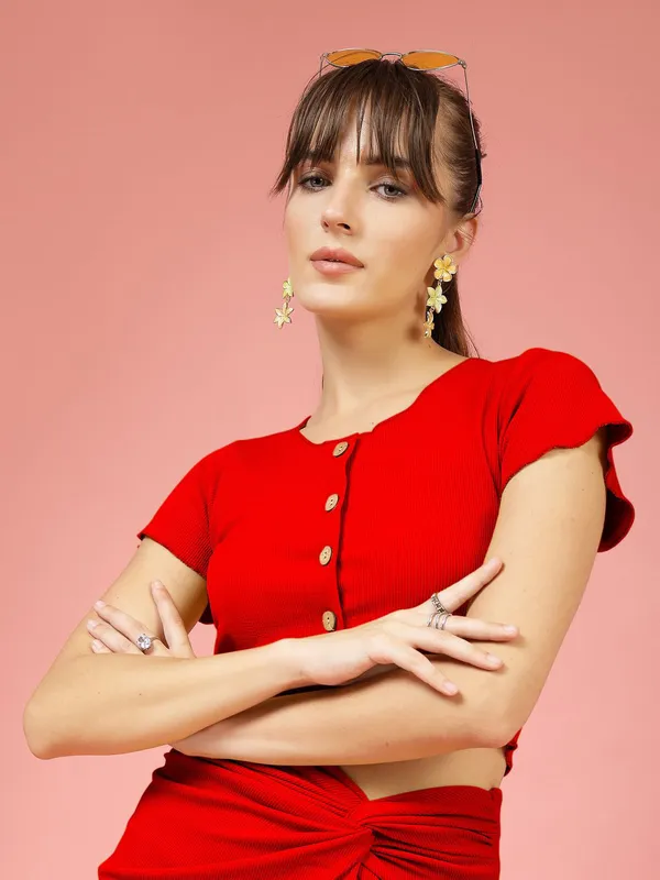 Red_Acrylic_Nylon_Spandex_Bolero_Cardigan_For_Women