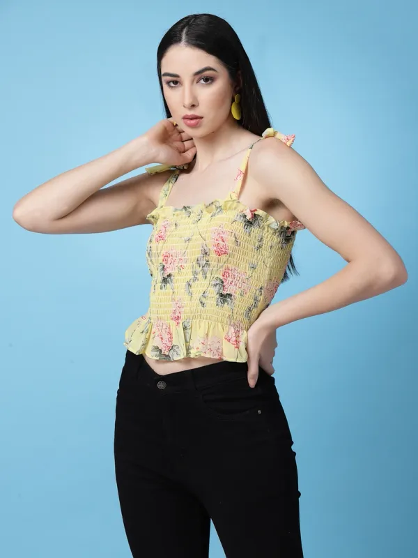 Yellow_Georgette_Top_For_Women