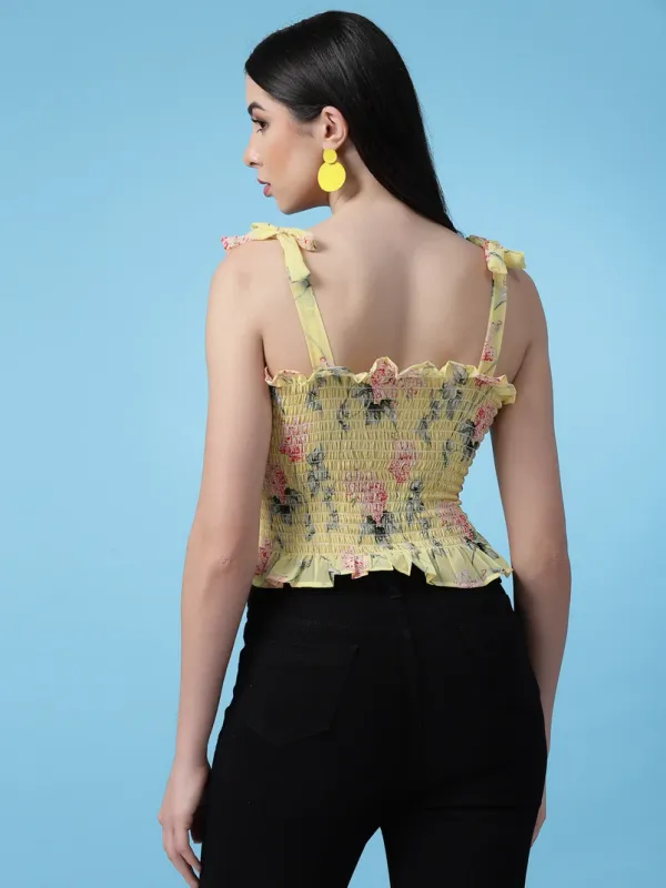 Yellow_Georgette_Top_For_Women