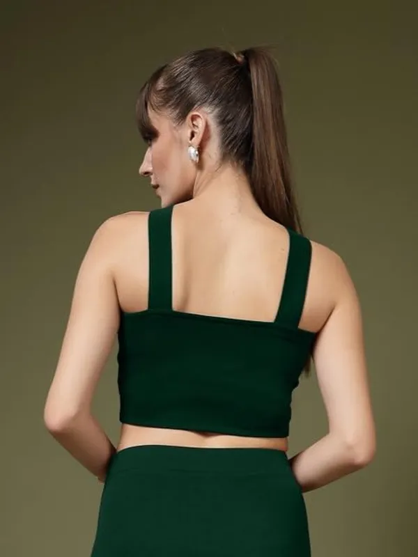 Forest_Green_Womens_Lycra_Halter_Neck_Crop_Top_And_A_Line_Skirt_Coord_Set