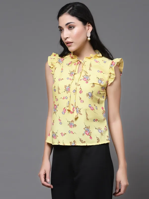 Yellow_Crepe_Top_For_Women