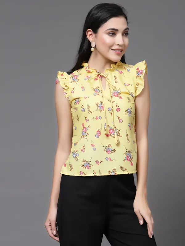 Yellow_Crepe_Top_For_Women