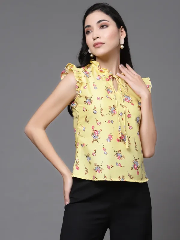 Yellow_Crepe_Top_For_Women