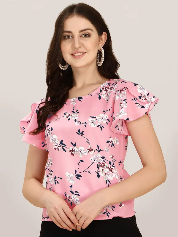 Pink_Womens_Polyester_Floral_Print_Top