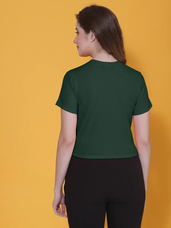 Forest_Green_Womens_Polyester_Crop_Top