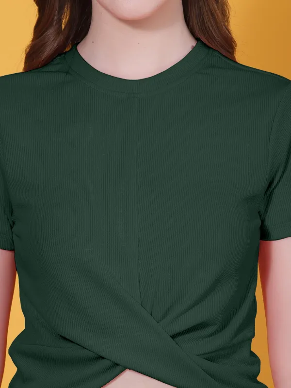 Forest_Green_Womens_Polyester_Crop_Top