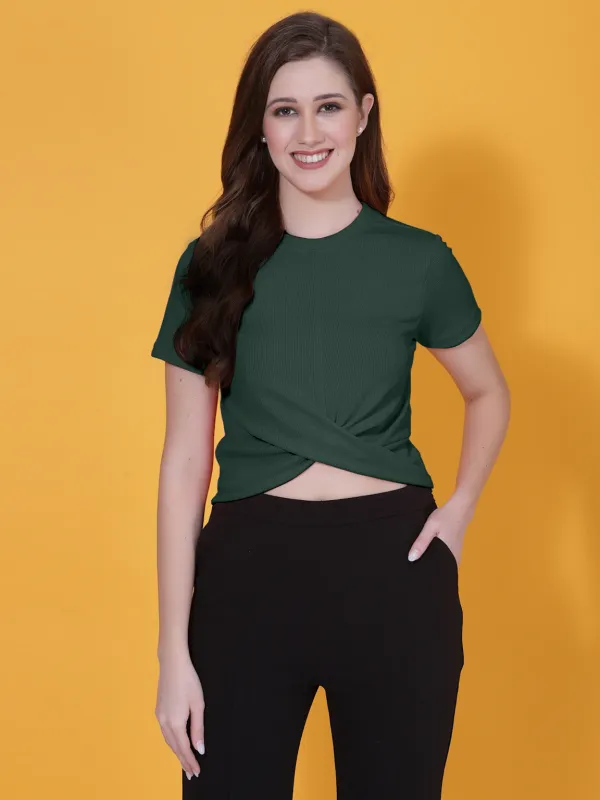 Forest_Green_Womens_Polyester_Crop_Top