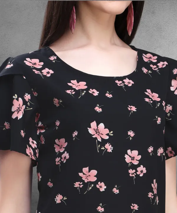 Black_Women_Crepe_Top_With_Cape_Sleeves