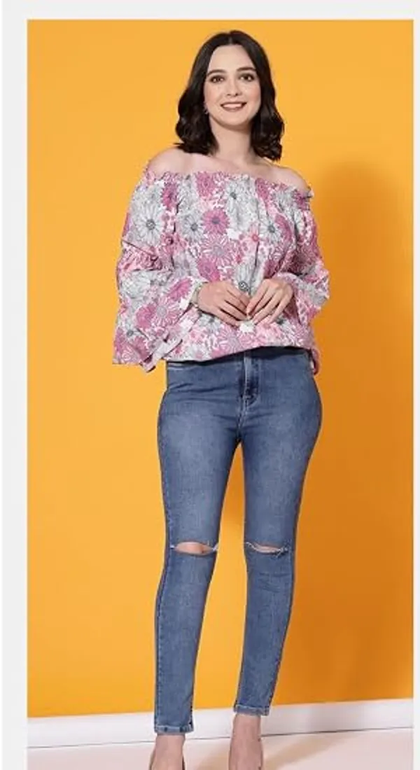 Pink_Womens_Off_Shoulder_Top