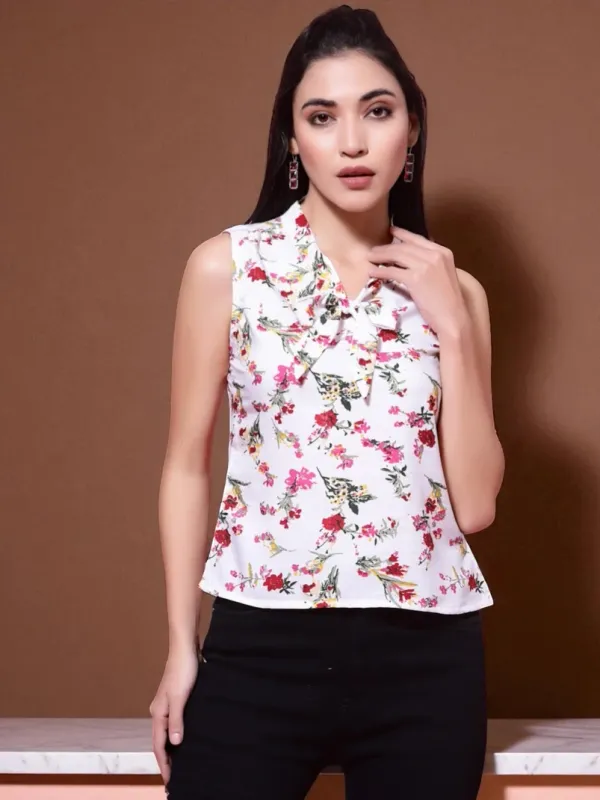 White_Womens_Cold_Shoulder_Top