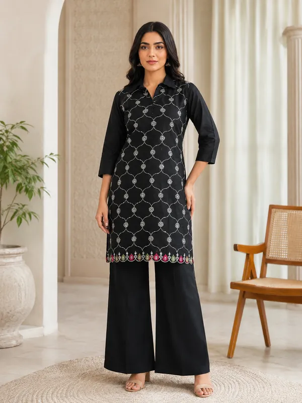 Black_Embroidered_Co-Ord_set_Set_for_Women