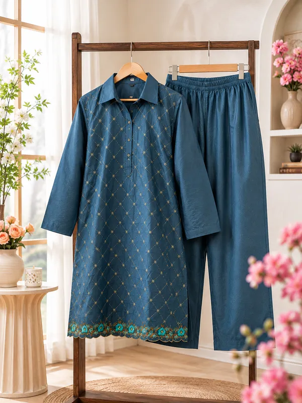 Blue_Embroidered_Co-ord_Set_for_Women