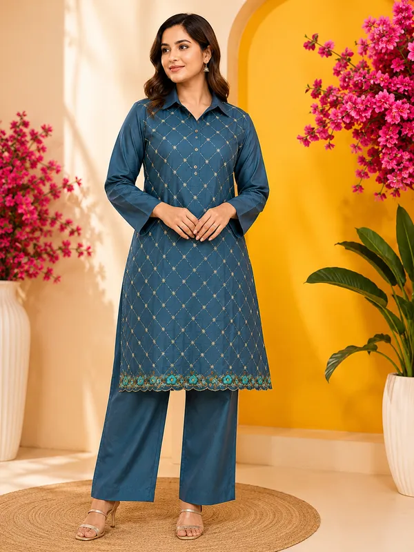Blue_Embroidered_Co-ord_Set_for_Women