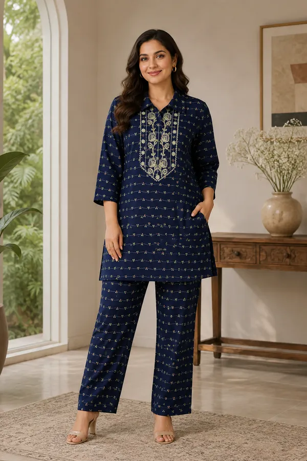 Blue_Cotton_Co-Ord_Set_For_Women
