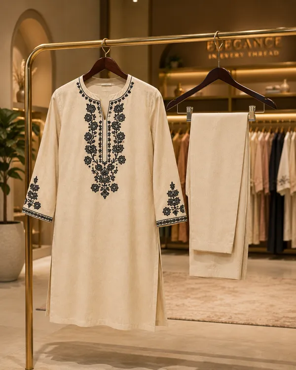 Off_White_Cotton_Kurta_Pant_Set_For_Women