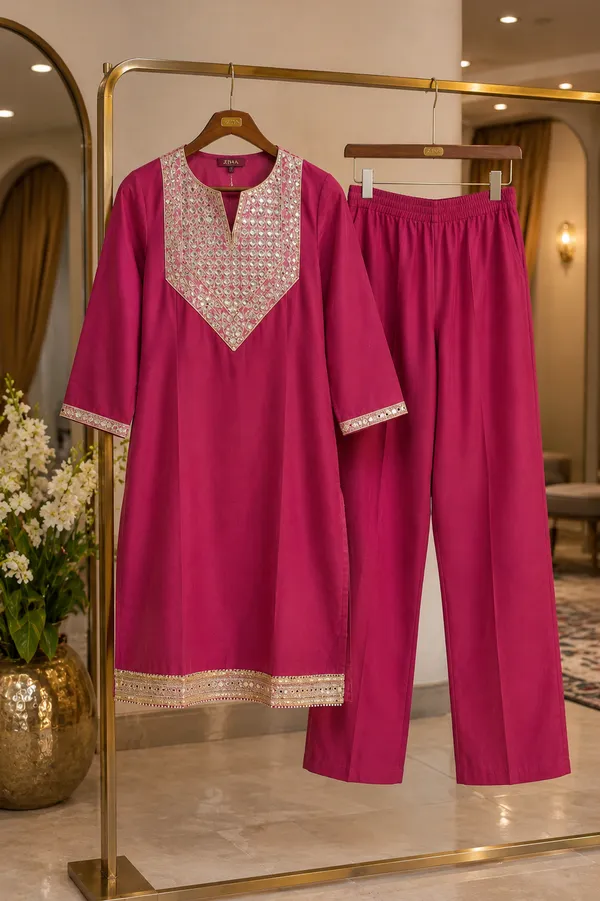 Pink_Embroidered_Kurta_Set_for_Women_with_Mirror_Work