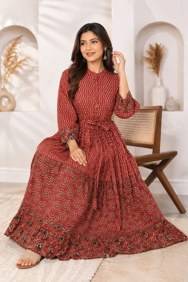 Maroon_Cotton_Maxi_Dress_For_Women