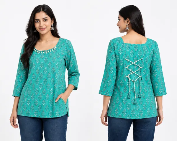 Green_Cotton_Top_For_Women