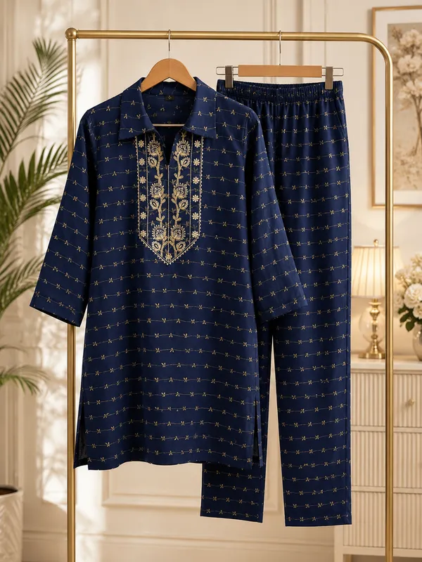 Blue_Cotton_Co-Ord_Set_For_Women