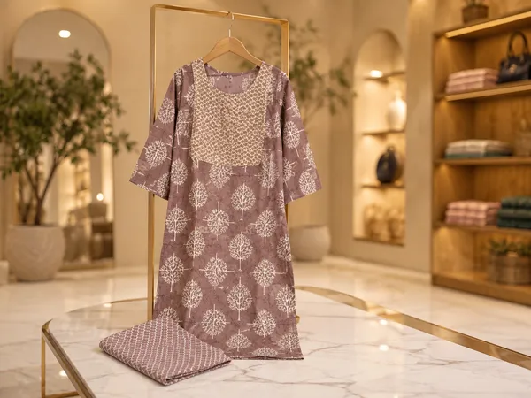 Mauve_Cotton_Kurta_Pant_Set_For_Women