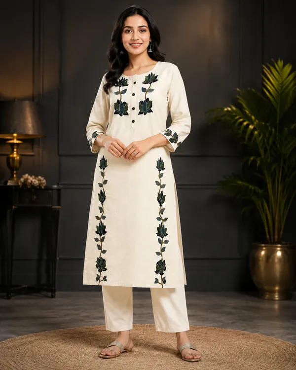 Off_White_Khadi_Kurta_Pant_Set_For_Women