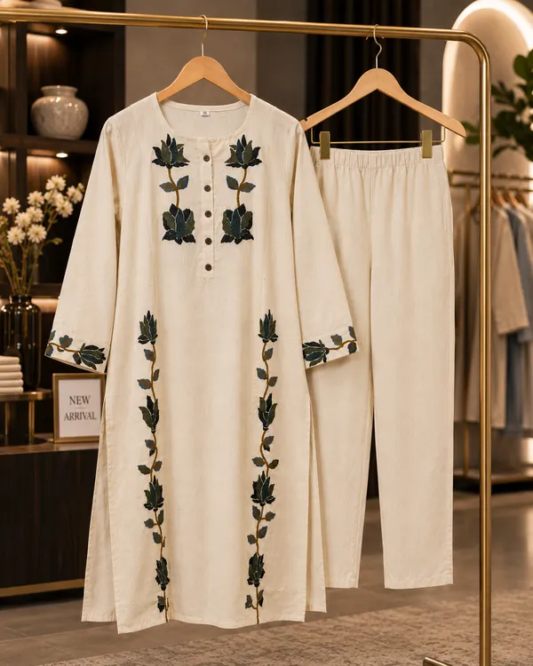 Off_White_Khadi_Kurta_Pant_Set_For_Women