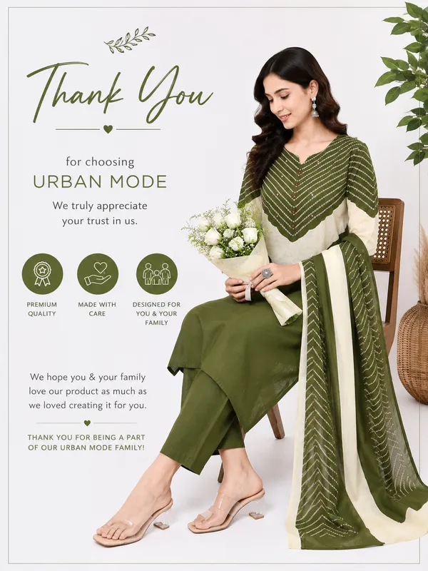 Olive_Green_Cotton_Kurta_Pant_Dupatta_Set_For_Women