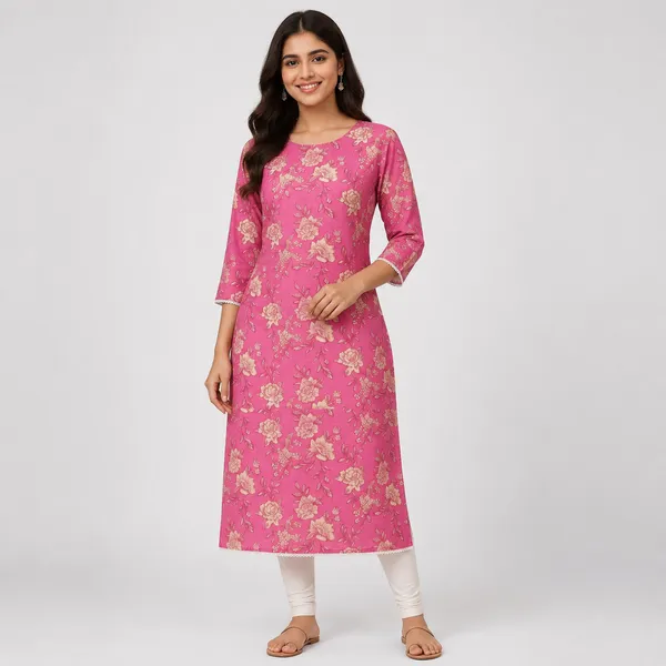 Pink_Cotton_Kurti_For_Women