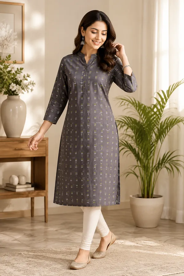 Long_Grey_Cotton_Kurta_For_Women