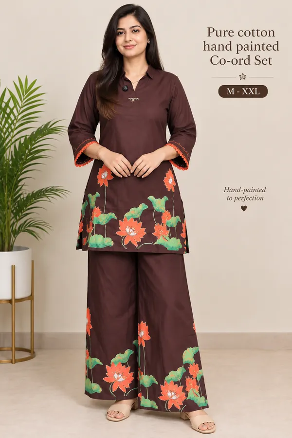 Coffee_Brown_Hand_Painted_Co-ord_set_