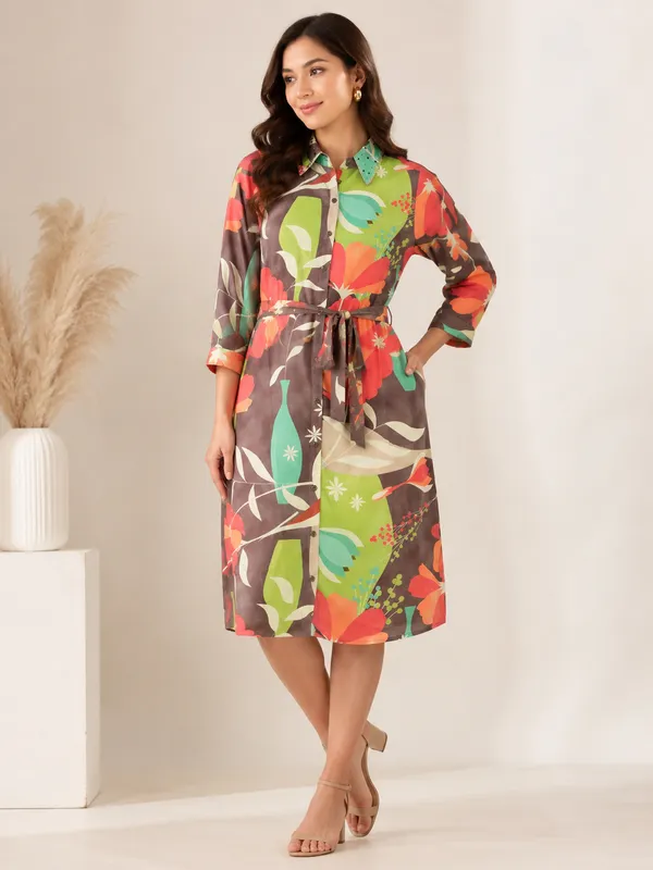 Multicolor_Elegant_Dress_Set_For_Women