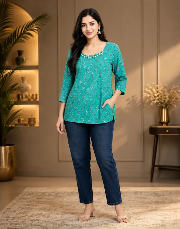 Green_Cotton_Top_For_Women