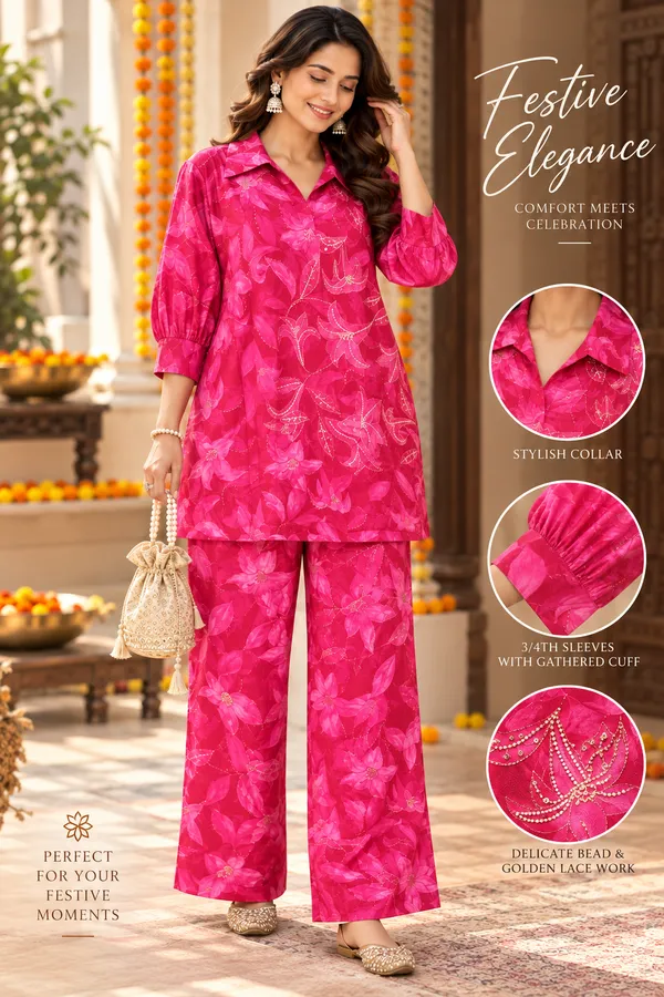 PINK_cotton_silk_co-ord_set-_festive_wear