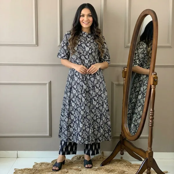 Pure_Cotton_Lurex_Kurta_Paired_With_Palazzo