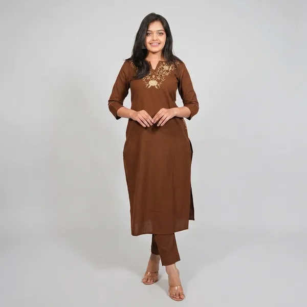 Cotton_Kurta_Pant_Sets_With_Embroidery_Work