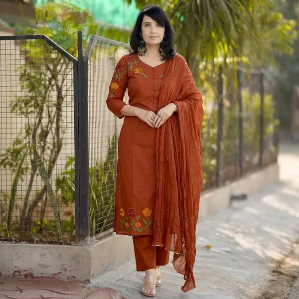 Kesariya_Grace_Pure_Cotton_Embroidered_Suit_Set_From_The_Heart_Of_Jaipur