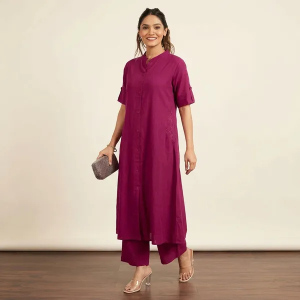Pure_Cotton_Salb_Handwoven_Kurta_Work_Paired_With_Palazzo