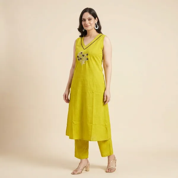 Fabric_Premium_Heavy_Slub_Cotton_Kurta_Palazzo_Set