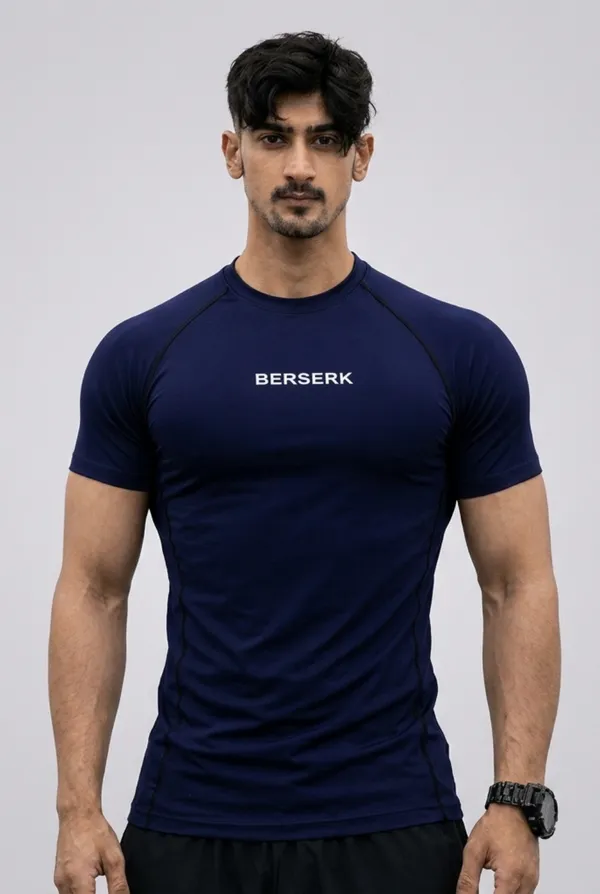 Midnight_Navy_Half_Sleeve_Compression_Tshirt
