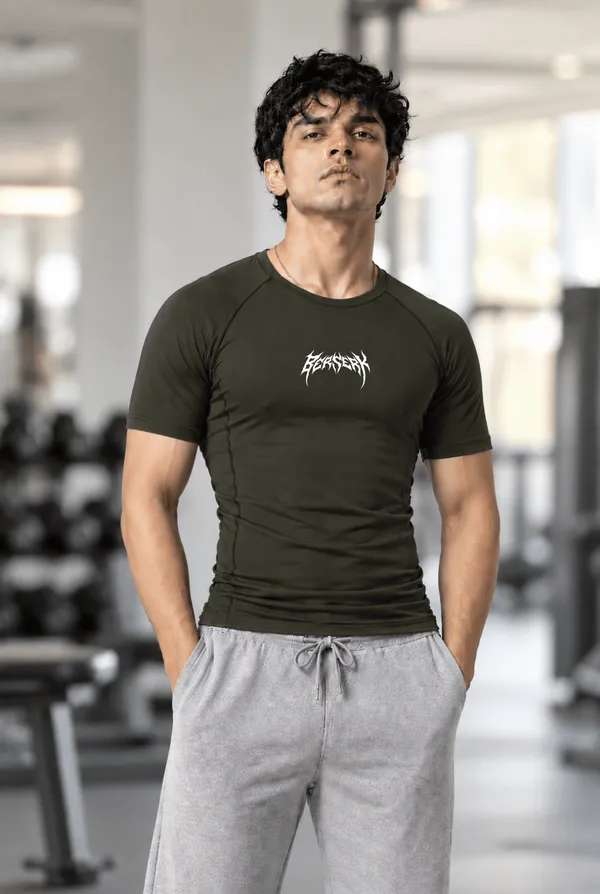 Military_Green_Half_Sleeve_Compression_Tshirt