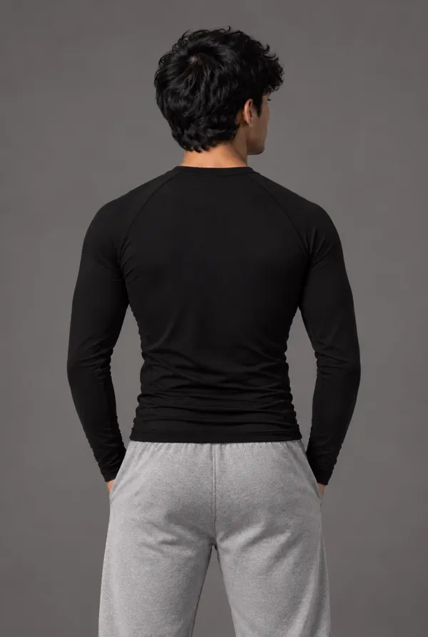 Pack_of_2-_Black_and_Green_full_sleeve_compression_tees