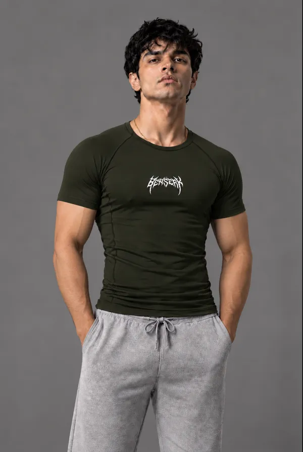 Pack_of_2-_Black_and_Green_half_sleeve_compression_tees