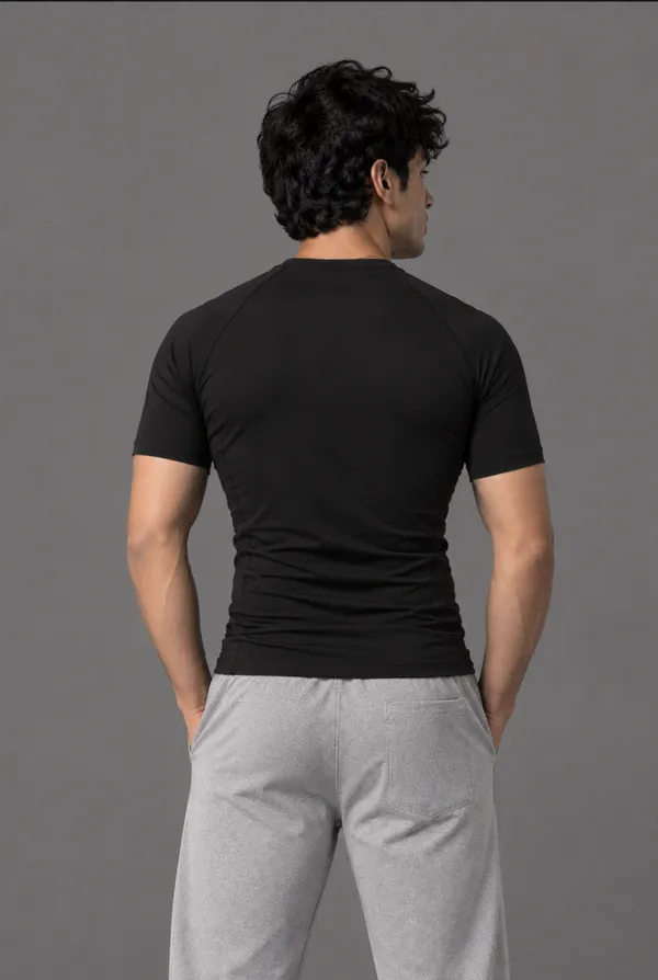 Void_Black_Half_Sleeve_Compression_Tshirt