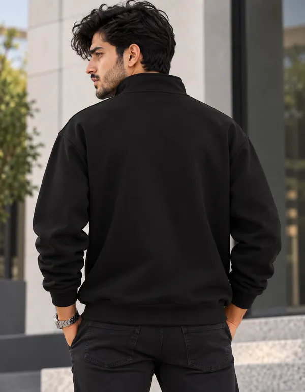 Black_Casual_Quarter_Zip_Sweatshirt_for_Men