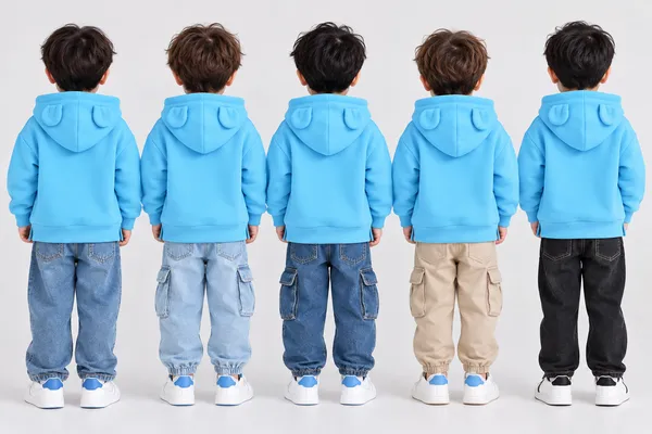 Blue_Casual_Fit_Hooded_Pullover