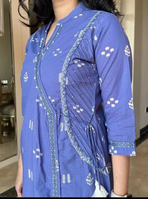 Blue_Cotton_Regular_Embroidered_Anarkali_Kurti_With_Pant_Dupatta_Set_For_Women