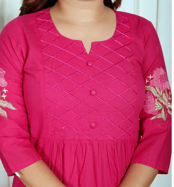 Pink_Cotton_Printed_Straight_Kurti_With_Pant_Dupatta_Set_For_Women